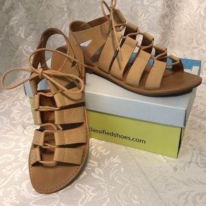 Lace Up Sandals Natural (tan) Sz 9